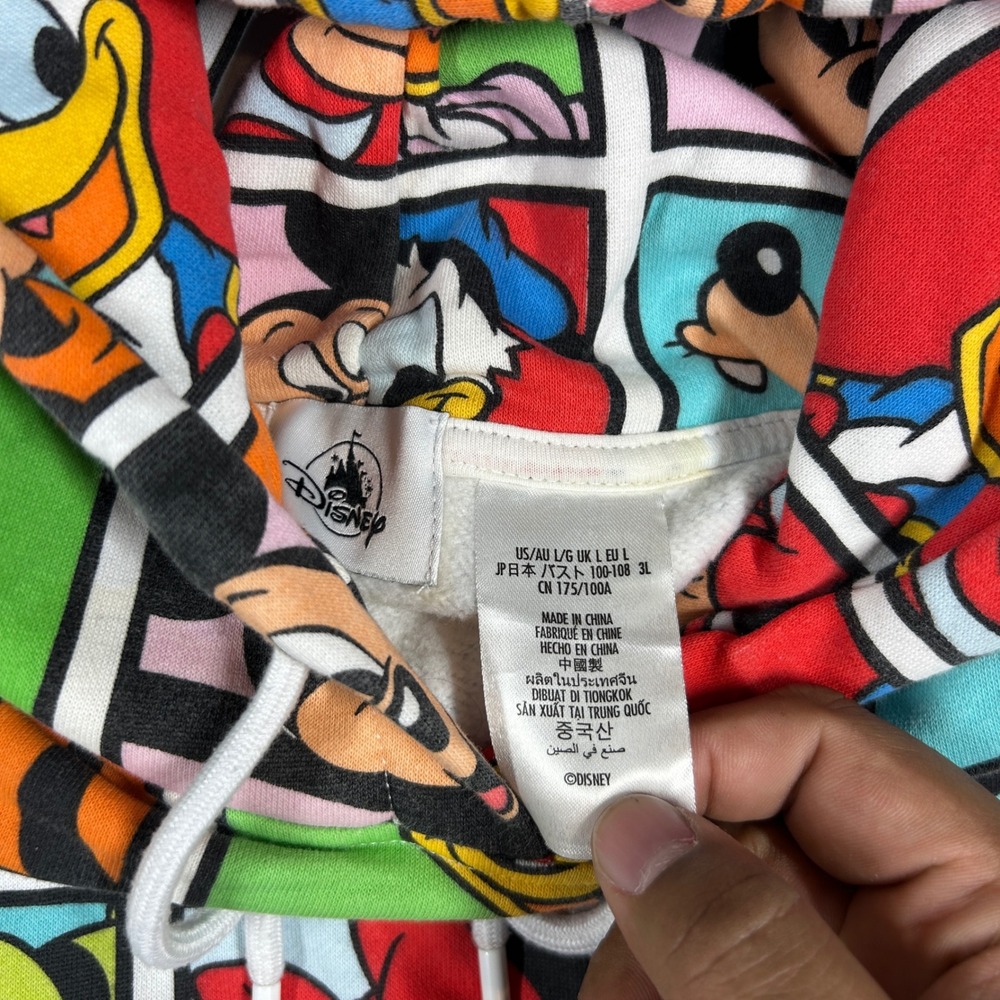 Disney Parks Hoodie Women's L Walt Disney World Mickey Mouse Friends‎ Comic Crop - Picture 3 of 6